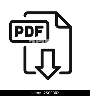 Icona formato file PDF. Simbolo di download del file PDF. Illustrazione vettoriale. Illustrazione Vettoriale