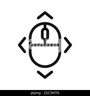 Icona di scorrimento del mouse. Scorrimento verso il basso e verso l'alto del simbolo. Illustrazione vettoriale. Illustrazione Vettoriale