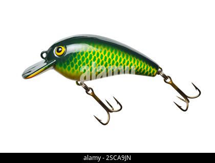 Esca da pesca isolata su sfondo bianco Foto Stock