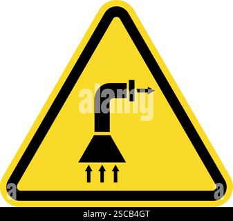 Segnale di avvertimento di estrazione dell'aria. Simboli e simboli di sicurezza industriale. Illustrazione Vettoriale