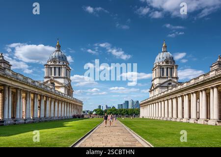 Old Royal Naval College di Greenwich, London, Regno Unito Foto Stock