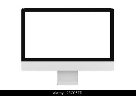PC computer monitor Mockup con schermo bianco isolato su sfondo bianco Foto Stock