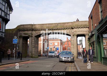Castle Wall Walk Bridge a Chester, Regno Unito Foto Stock