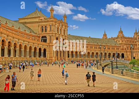 Plaza de Espana a Siviglia, Spagna meridionale. Foto Stock