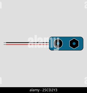 Segnale a scatto della batteria. Simboli e segnali elettrici. Illustrazione Vettoriale