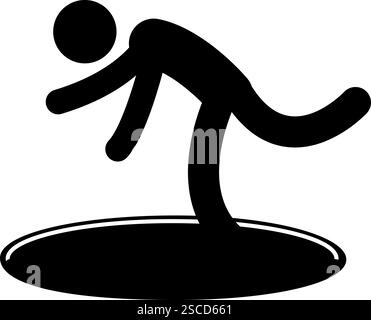 Segnale di avvertimento foro aperto. Segnali e simboli di sicurezza. Illustrazione Vettoriale