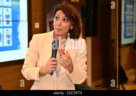 Roma, Italia. 6 febbraio 2025. Durante la presentazione di 'Calciatrici 2024-2025', il primo album panini dedicato alla serie A femminile all'Hotel Aleph Rome il 6 febbraio 2025 a Roma. Credito: Live Media Publishing Group/Alamy Live News Foto Stock