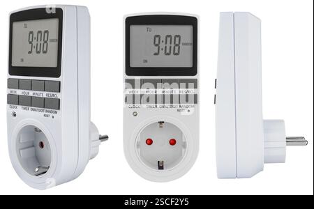 Timer a innesto compatto con display digitale. Foto Stock