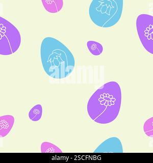 Motivo senza cuciture con uova di Pasqua dai colori delicati Illustrazione Vettoriale