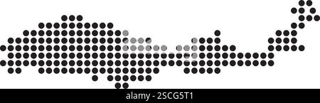 Icona Mappa di Flores Island illustrazione disegno elemento Illustrazione Vettoriale
