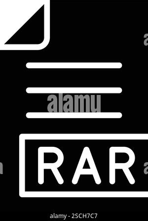 Illustrazione di progettazione dell'icona del vettore RAR Illustrazione Vettoriale