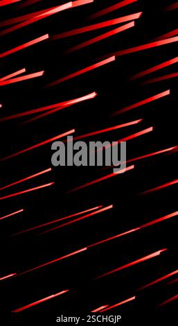 Immagine astratta dinamica con striature diagonali rosse su sfondo nero, per un effetto visivo vibrante e ad alta energia. Foto Stock