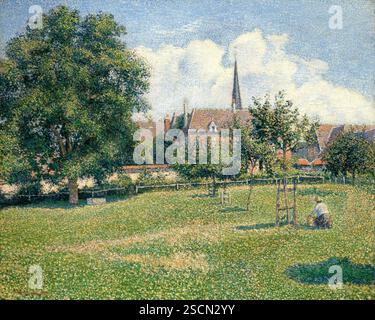 La Casa della donna sorda e il campanile di Eragny (la Maison de la Sourde et le Clocher d'Eragny), 1886. Foto Stock