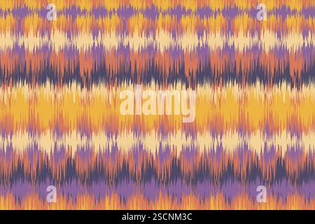 Motivo Vector vintage senza cuciture in stile Ikat. Motivo vettoriale per le vacanze in stile retrò. Texture ikat retrò. Illustrazione Vettoriale