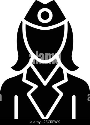 Illustrazione di progettazione dell'icona del vettore dell'addetto di volo Illustrazione Vettoriale