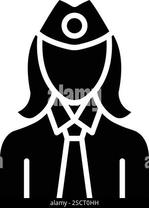Illustrazione del design dell'icona del vettore Air hostess Illustrazione Vettoriale
