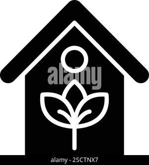 Illustrazione del design dell'icona vettoriale Eco House Illustrazione Vettoriale