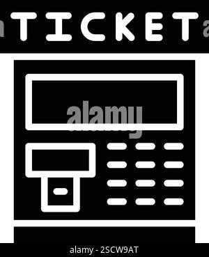 Illustrazione del progetto dell'icona vettoriale della macchina ticket Illustrazione Vettoriale