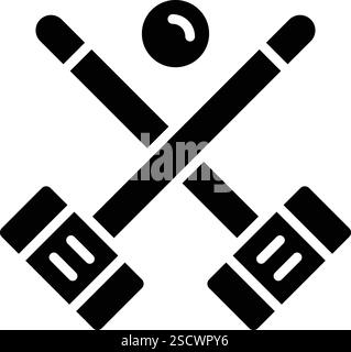 Illustrazione del disegno dell'icona del vettore croquet Illustrazione Vettoriale