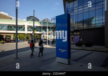 Manitoba Hydro Place a Winnipeg, Manitoba, Canada Foto Stock