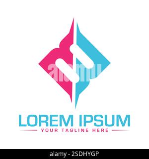 MM Letter Logo Design Illustrazione Vettoriale