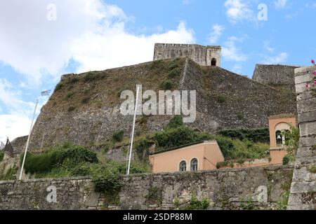 Fortezze veneziane della città di Corfù, Grecia: L'antica fortezza fu costruita dai veneziani nel XVI secolo Foto Stock