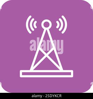 Illustrazione di progettazione dell'icona del vettore della torretta di segnalazione Illustrazione Vettoriale