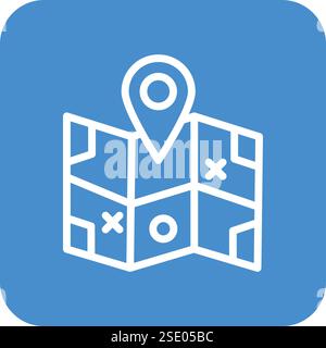 Illustrazione del disegno dell'icona del vettore della mappa Illustrazione Vettoriale