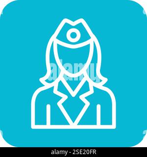 Illustrazione di progettazione dell'icona del vettore dell'addetto di volo Illustrazione Vettoriale