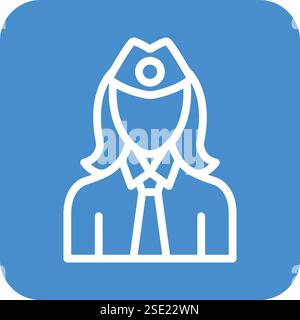 Illustrazione del design dell'icona del vettore Air hostess Illustrazione Vettoriale