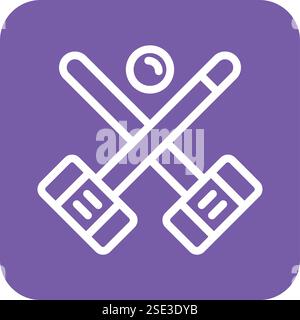 Illustrazione del disegno dell'icona del vettore croquet Illustrazione Vettoriale