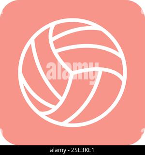 Illustrazione del design dell'icona del vettore di pallavolo Illustrazione Vettoriale