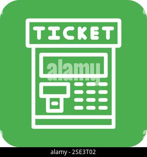 Illustrazione del progetto dell'icona vettoriale della macchina ticket Illustrazione Vettoriale
