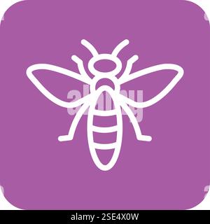 Illustrazione del disegno dell'icona del vettore di insetti Illustrazione Vettoriale
