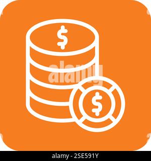 Illustrazione di progettazione dell'icona del vettore Dollar stack Illustrazione Vettoriale