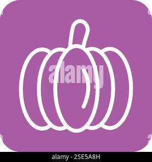 Illustrazione del disegno dell'icona del vettore di zucca Illustrazione Vettoriale