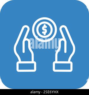 Illustrazione di progettazione dell'icona del vettore monetario Illustrazione Vettoriale