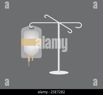 Illustrazione del vettore di donazione del sangue. Concetto di mini-persone per l'aiuto dei donatori Illustrazione Vettoriale