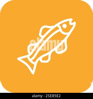 Illustrazione del design dell'icona Vector del salmone Illustrazione Vettoriale