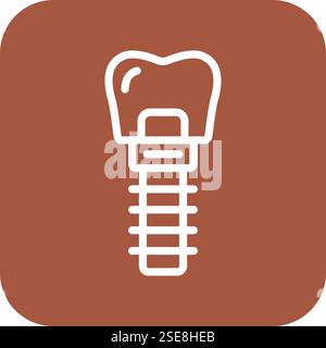 Illustrazione della progettazione dell'icona del vettore dell'impianto dentale Illustrazione Vettoriale