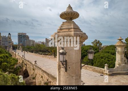 Ponte Pont de la Mar a Valencia, Spagna. Foto Stock