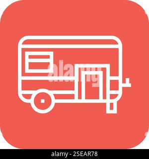 Illustrazione del design dell'icona del vettore del rimorchio da viaggio Illustrazione Vettoriale