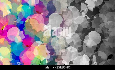 La demenza aumenta nella società come i disturbi cognitivi in aumento come la malattia di Alzheimer e la perdita di memoria a causa dell'invecchiamento e della genetica come Parkinsons e Huntingt Foto Stock