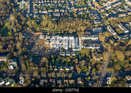 Vista aerea, nuova area residenziale di Zur Alten Ziegelei an der Zechenbahn, nuova area residenziale tra Schwarzer Weg, Uettelsheimer Weg e Halener Stra Foto Stock