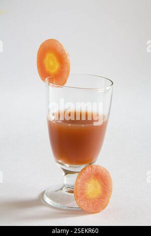 Verdure, succo di carota, gajar ka rus, India, Asia Foto Stock