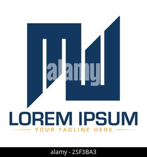 MW Letter Logo Design, Illustrazione Vettoriale