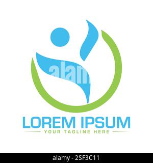 Design logo medico, design logo salute Illustrazione Vettoriale