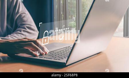 Password per accedere al sistema di sicurezza concetto di sicurezza informatica utente Foto Stock