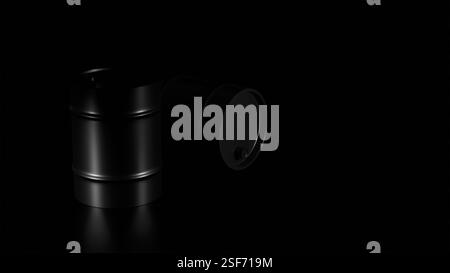 Modello 3D di un barile di olio nero su afidi neri, due barili di olio Foto Stock