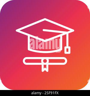 Illustrazione del disegno dell'icona del vettore di graduazione Illustrazione Vettoriale